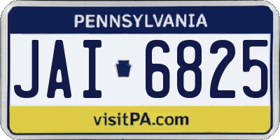 PA license plate JAI6825