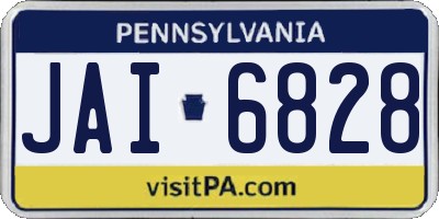 PA license plate JAI6828