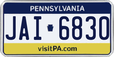 PA license plate JAI6830