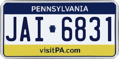 PA license plate JAI6831