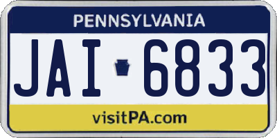 PA license plate JAI6833