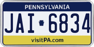 PA license plate JAI6834