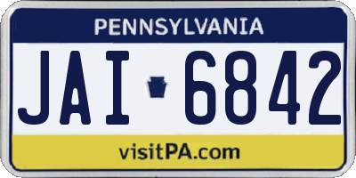 PA license plate JAI6842