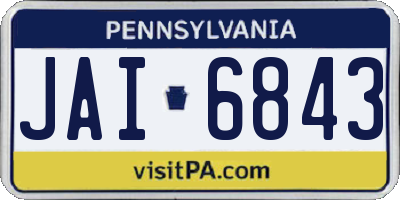 PA license plate JAI6843
