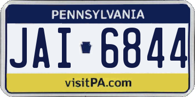 PA license plate JAI6844