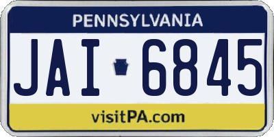 PA license plate JAI6845