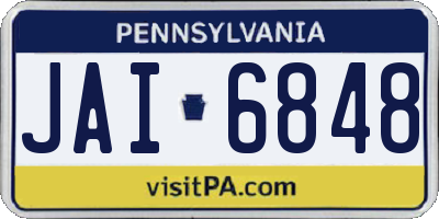 PA license plate JAI6848