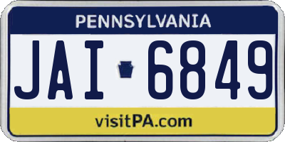 PA license plate JAI6849