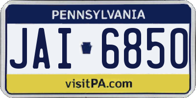 PA license plate JAI6850