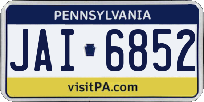 PA license plate JAI6852