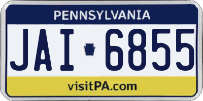 PA license plate JAI6855