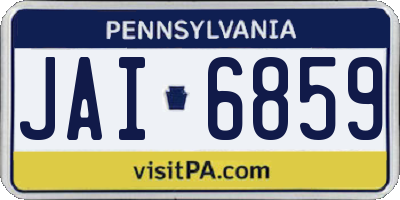 PA license plate JAI6859