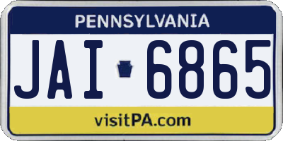 PA license plate JAI6865