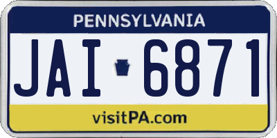PA license plate JAI6871