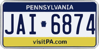 PA license plate JAI6874