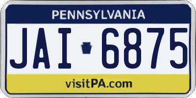 PA license plate JAI6875