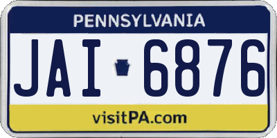 PA license plate JAI6876