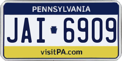 PA license plate JAI6909