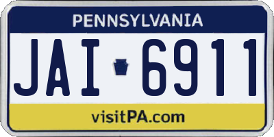 PA license plate JAI6911