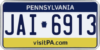 PA license plate JAI6913
