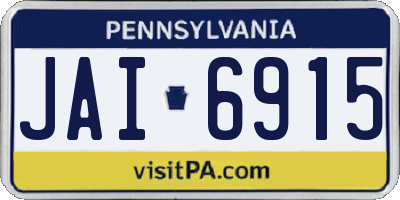 PA license plate JAI6915