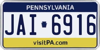 PA license plate JAI6916