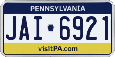 PA license plate JAI6921