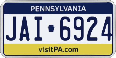 PA license plate JAI6924