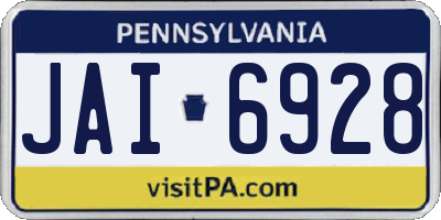 PA license plate JAI6928