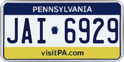 PA license plate JAI6929