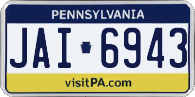 PA license plate JAI6943