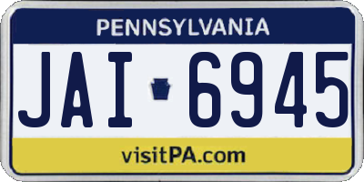 PA license plate JAI6945