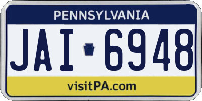 PA license plate JAI6948