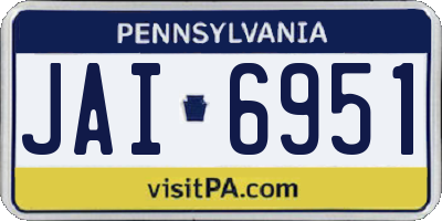 PA license plate JAI6951