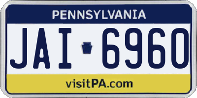 PA license plate JAI6960