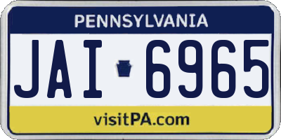 PA license plate JAI6965