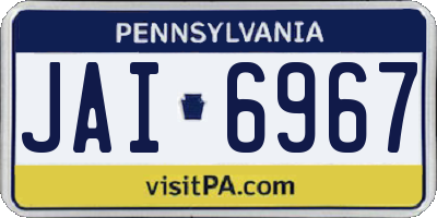 PA license plate JAI6967