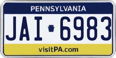 PA license plate JAI6983