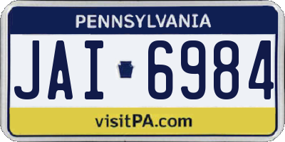 PA license plate JAI6984