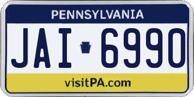 PA license plate JAI6990