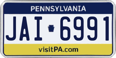PA license plate JAI6991