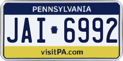 PA license plate JAI6992