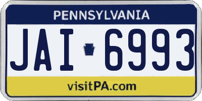 PA license plate JAI6993