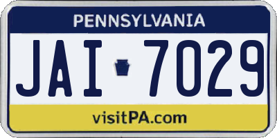 PA license plate JAI7029