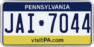 PA license plate JAI7044