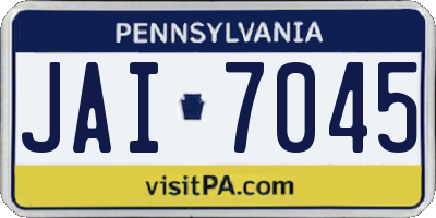 PA license plate JAI7045