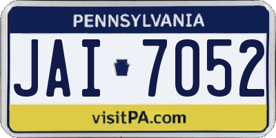 PA license plate JAI7052