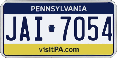 PA license plate JAI7054