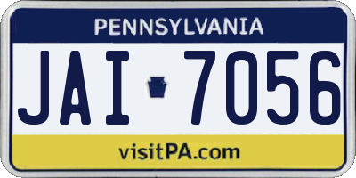 PA license plate JAI7056
