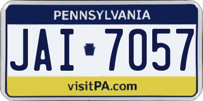 PA license plate JAI7057